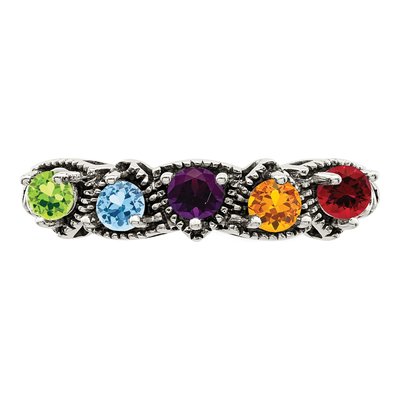 Sterling Silver & 14K Gold 5-Stone Mother's Ring – view 5