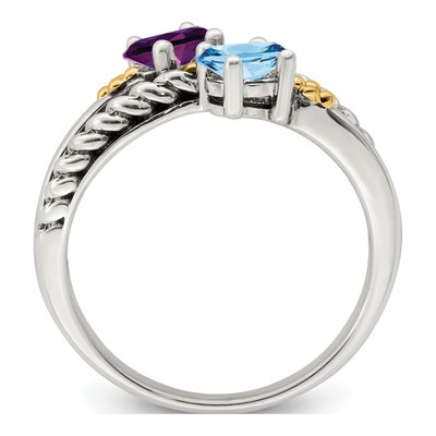 Sterling Silver & 14K Gold Mother's Ring – view 3