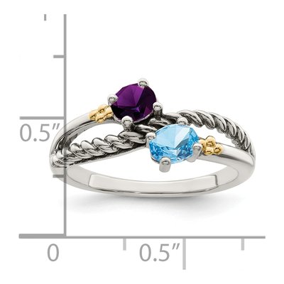 Sterling Silver & 14K Gold Mother's Ring – view 7