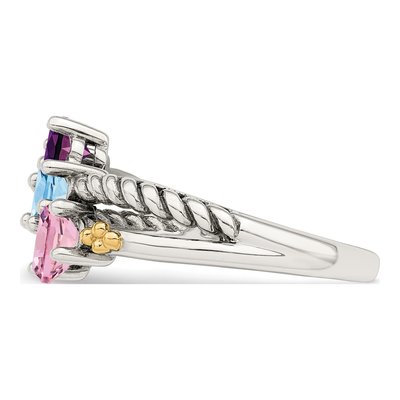 Sterling Silver & 14K Gold Mother's Ring Mounting – view 4