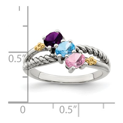 Sterling Silver & 14K Gold Mother's Ring Mounting – view 7