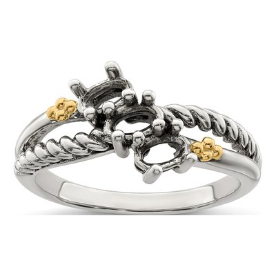 Sterling Silver & 14K Gold Mother's Ring Mounting – view 8