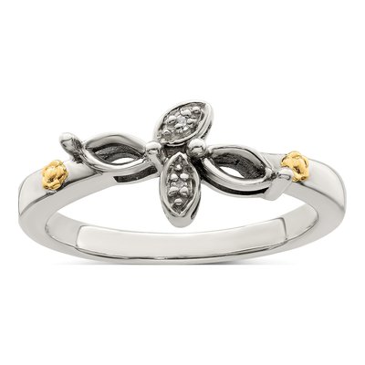 Sterling Silver & 14K Gold Diamond Mother's Ring Semi-Mount – view 8