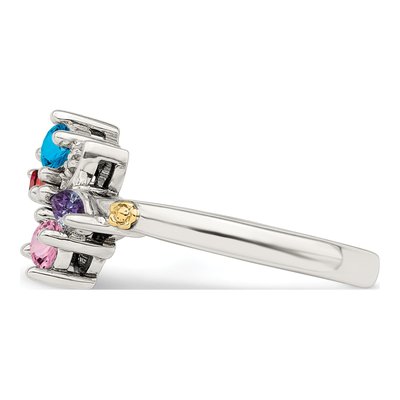 Sterling Silver & 14K Gold Diamond Mother's Ring Semi-Mount – view 4