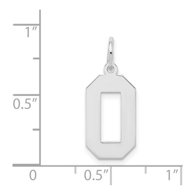 Sterling Silver Number 0 Pendant – view 3