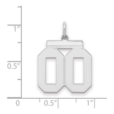 Sterling Silver Number 00 Pendant – view 2