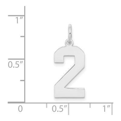 Sterling Silver Number 2 Charm – view 3