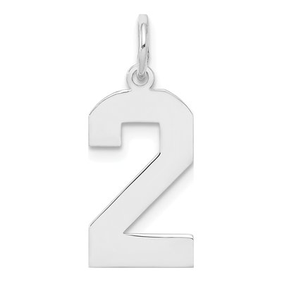 Sterling Silver Number 2 Charm
