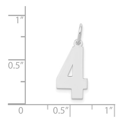 Sterling Silver Number 4 Charm – view 4