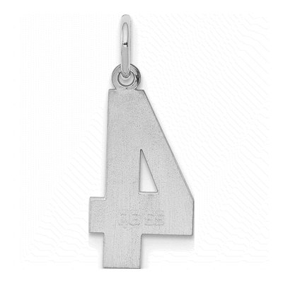 Sterling Silver Number 4 Charm – view 5