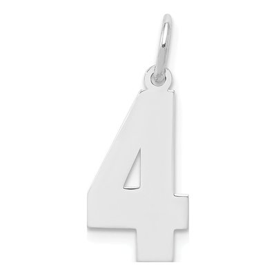 Sterling Silver Number 4 Charm