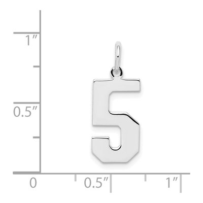 Sterling Silver Number 5 Pendant – view 3