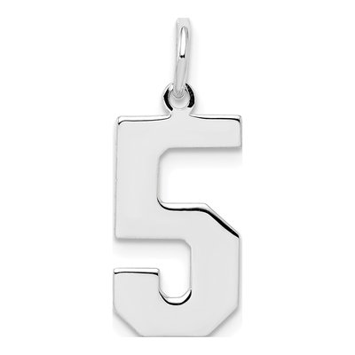 Sterling Silver Number 5 Pendant