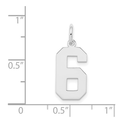 Sterling Silver Number 6 Charm – view 4