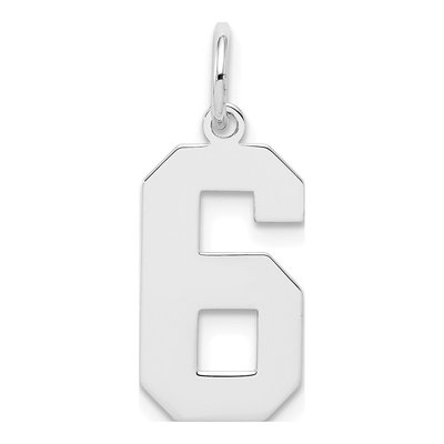 Sterling Silver Number 6 Charm