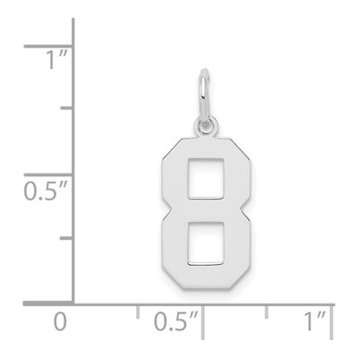 Sterling Silver Number 8 Charm – view 4