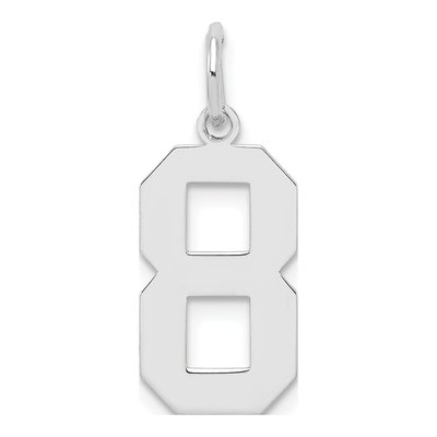 Sterling Silver Number 8 Charm