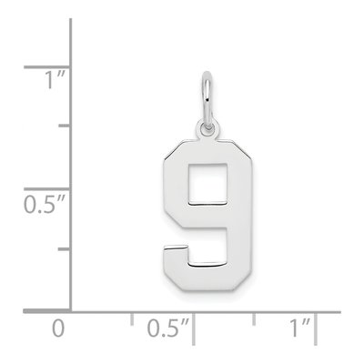 Sterling Silver Number 9 Pendant – view 4