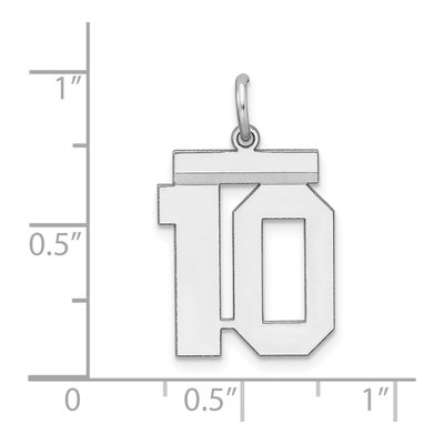 Sterling Silver Number 10 Charm – view 4