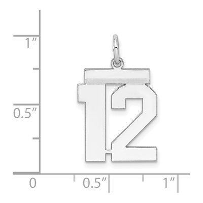 Sterling Silver Number 12 Pendant – view 4