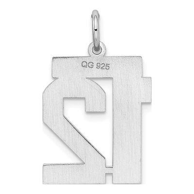 Sterling Silver Number 12 Pendant – view 5