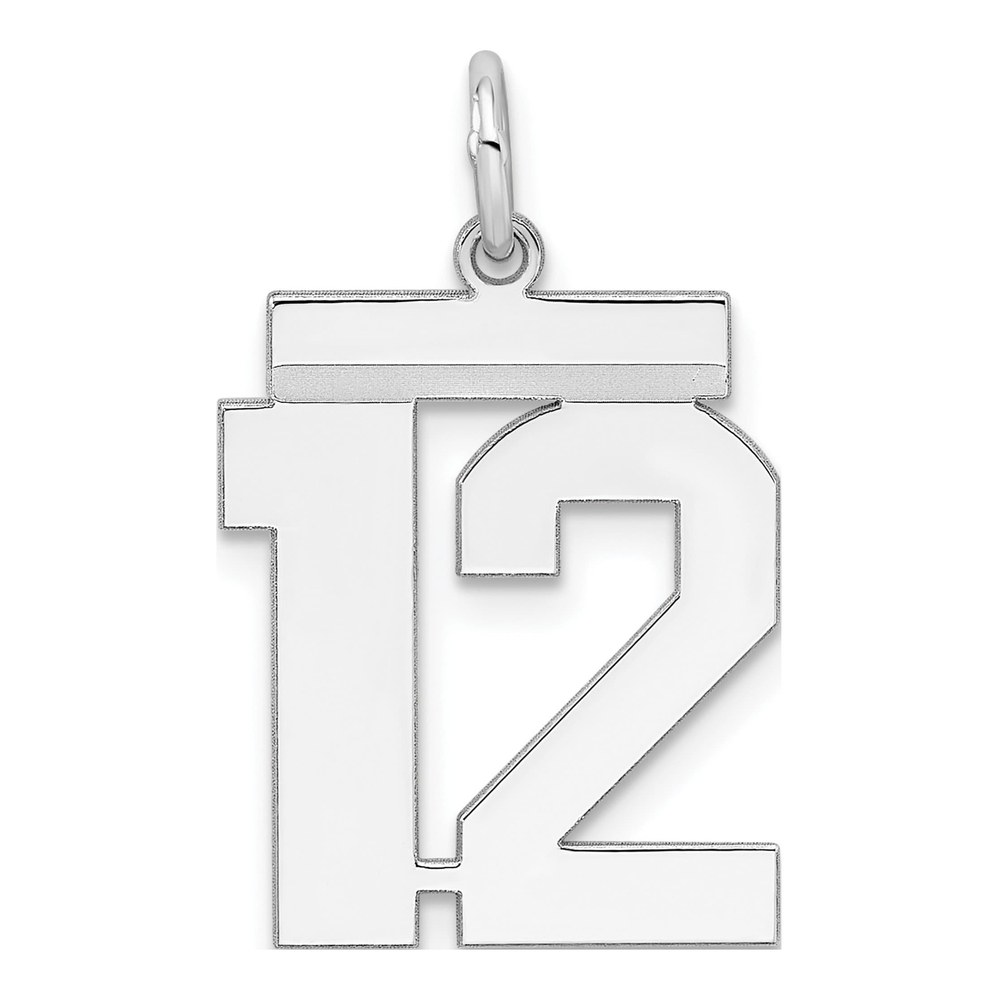 Sterling Silver Number 12 Pendant