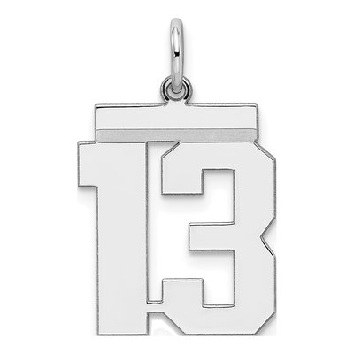 Sterling Silver Number 13 Pendant