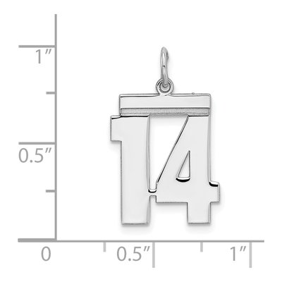 Sterling Silver Number 14 Charm – view 4
