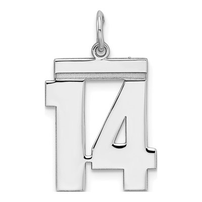 Sterling Silver Number 14 Charm