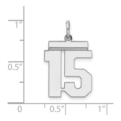 Sterling Silver Number 15 Charm – view 4
