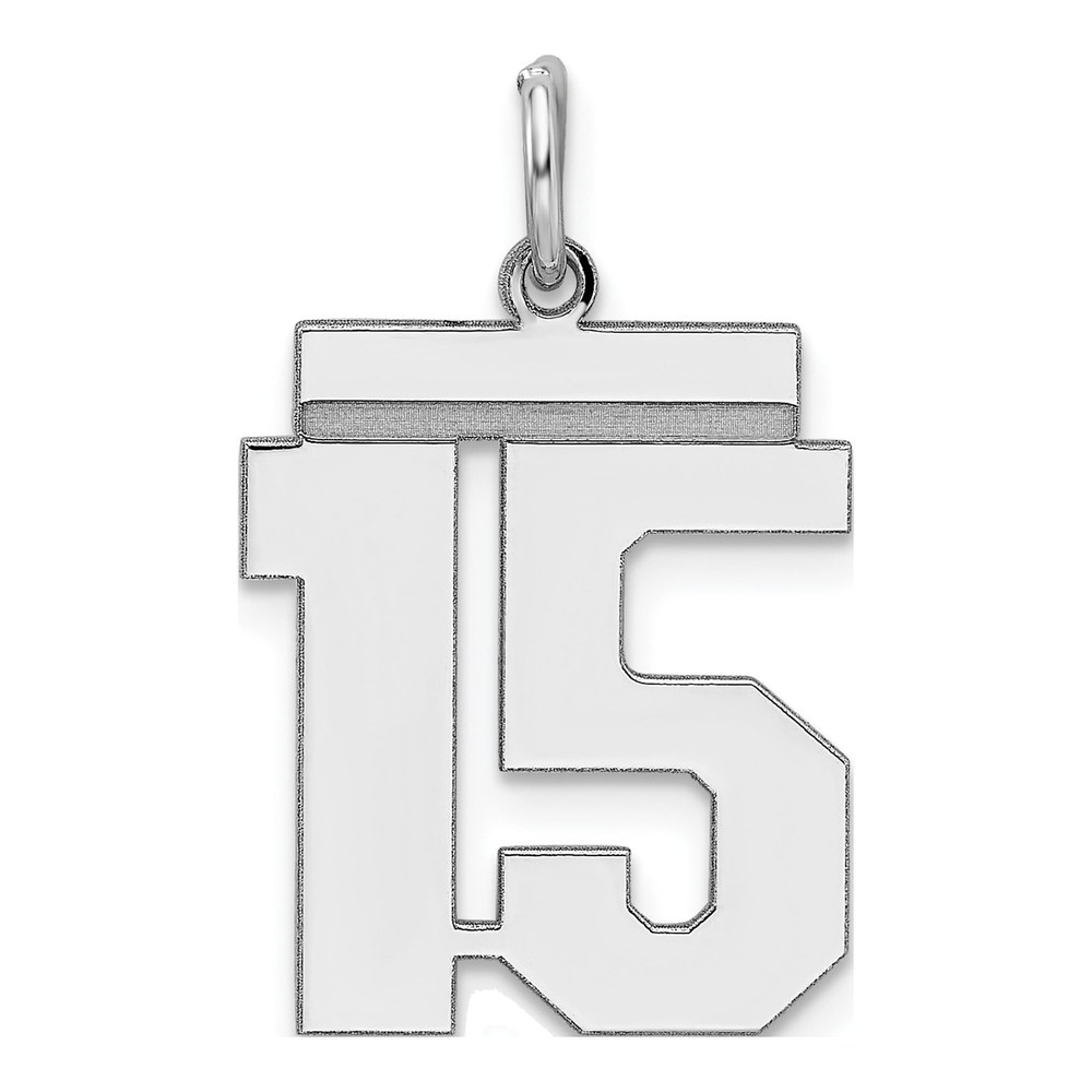Sterling Silver Number 15 Charm