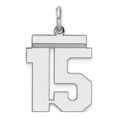 Sterling Silver Number 15 Charm