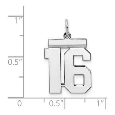 Sterling Silver Number 16 Pendant – view 3