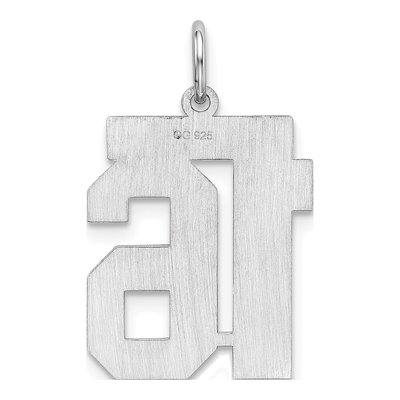 Sterling Silver Number 16 Pendant – view 4
