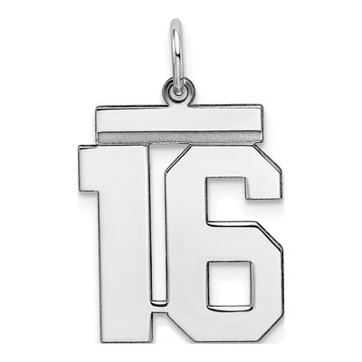 Sterling Silver Number 16 Pendant