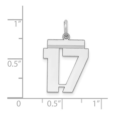 Sterling Silver Number 17 Charm – view 4