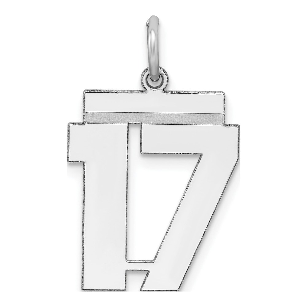 Sterling Silver Number 17 Charm