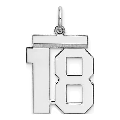 Sterling Silver Number 18 Charm