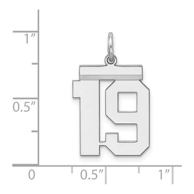 Sterling Silver Number 19 Charm – view 4