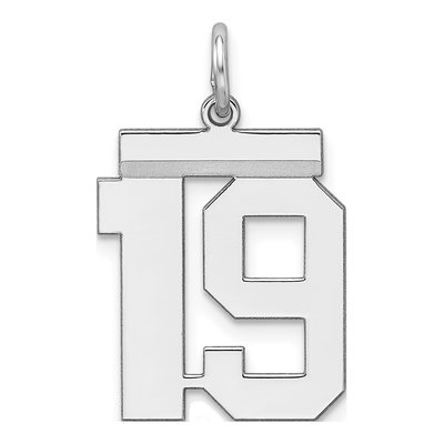 Sterling Silver Number 19 Charm
