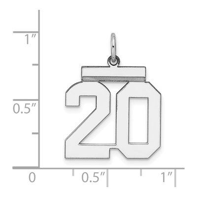 Sterling Silver Number 20 Charm – view 5