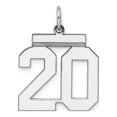 Sterling Silver Number 20 Charm