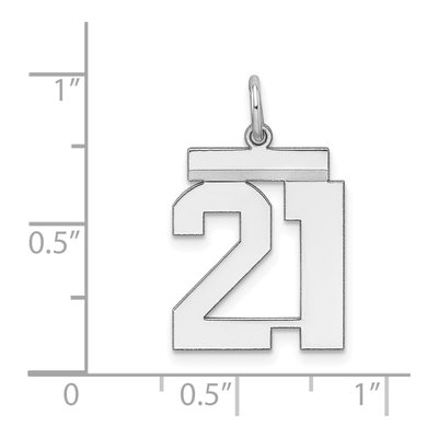 Sterling Silver Number 21 Pendant – view 4