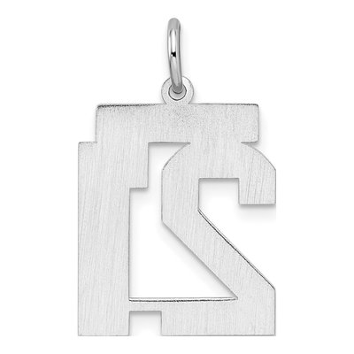 Sterling Silver Number 21 Pendant – view 5