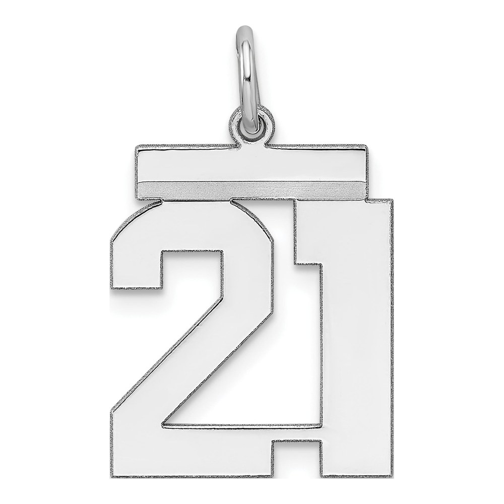 Sterling Silver Number 21 Pendant