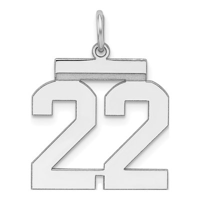 Sterling Silver Number 22 Charm
