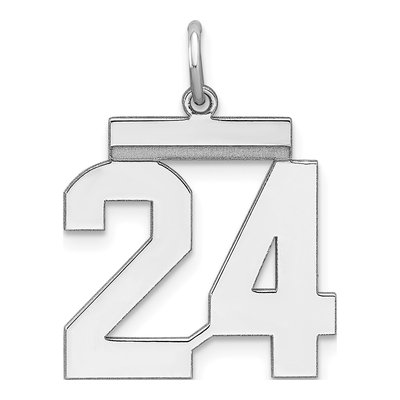 Sterling Silver Number 24 Charm