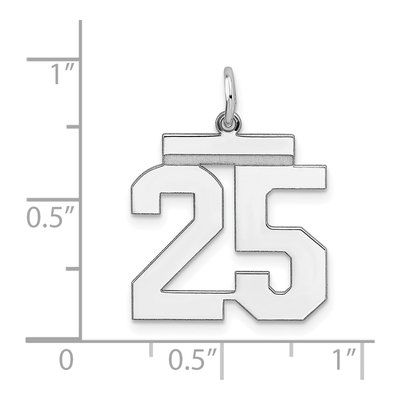 Sterling Silver Number 25 Charm – view 4