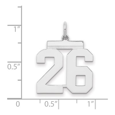 Sterling Silver Number 26 Pendant – view 2