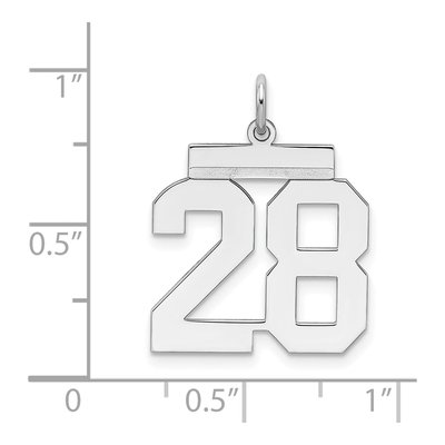 Sterling Silver Number 28 Charm – view 4